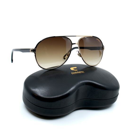 NEW CARRERA 1051/S GOLD/BLACK BROWN AVIATOR AUTHENTIC SUNGLASSES - Picture 4 of 11